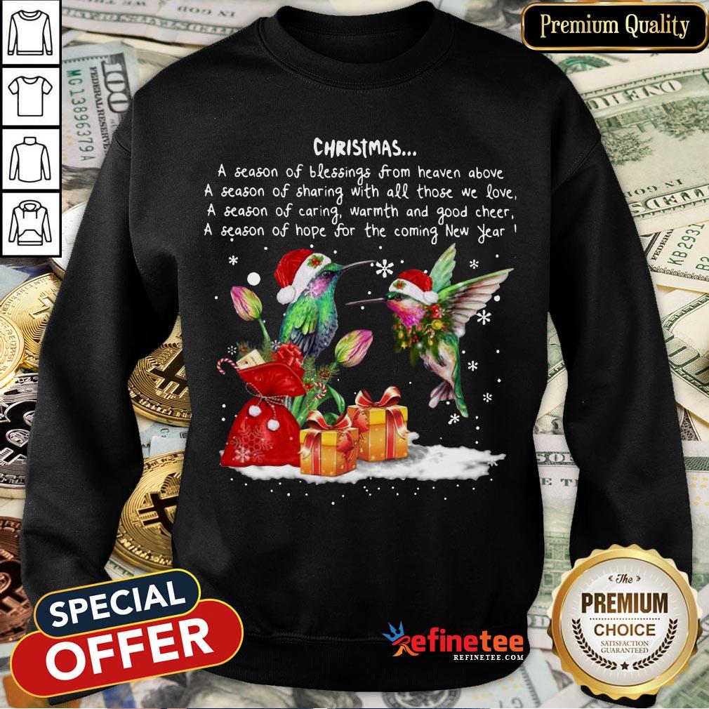 Happy Hummingbird Christmas A Season Of Crewneck Shirt