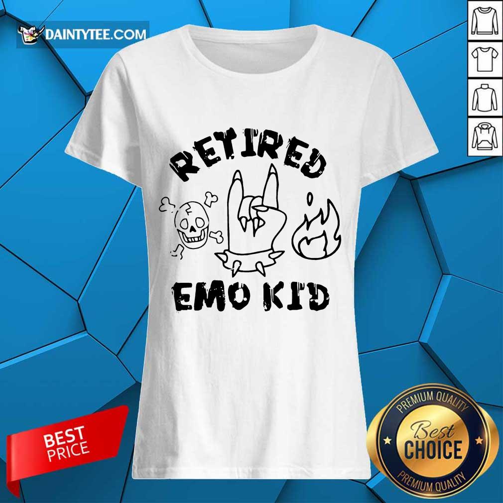 Happy Retired Skull Demons Hand Fire Emo Kid 236 Shirt