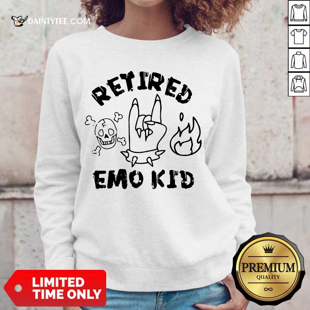 Happy Retired Skull Demons Hand Fire Emo Kid 236 Shirt