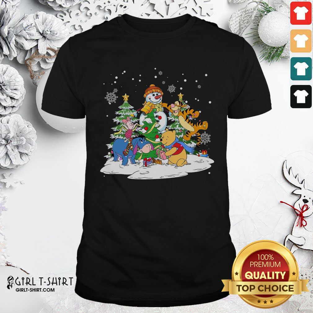 Happy Snowman Bear And Friends Christmas Shirt