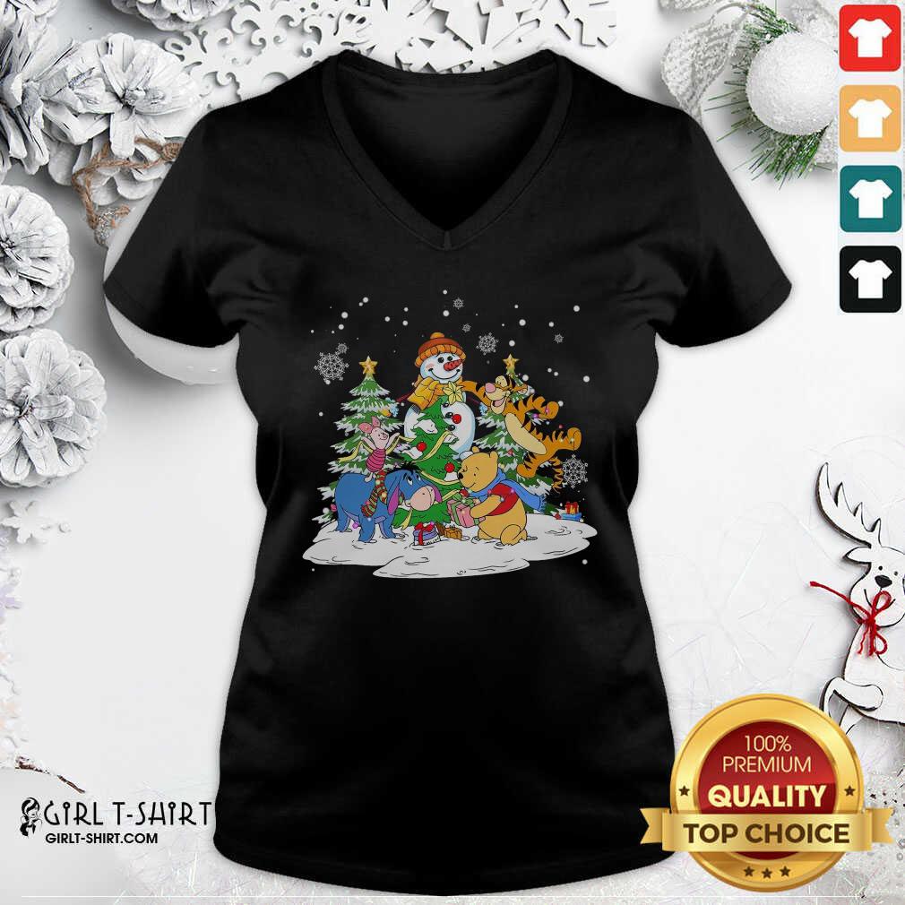 Happy Snowman Bear And Friends Christmas Shirt