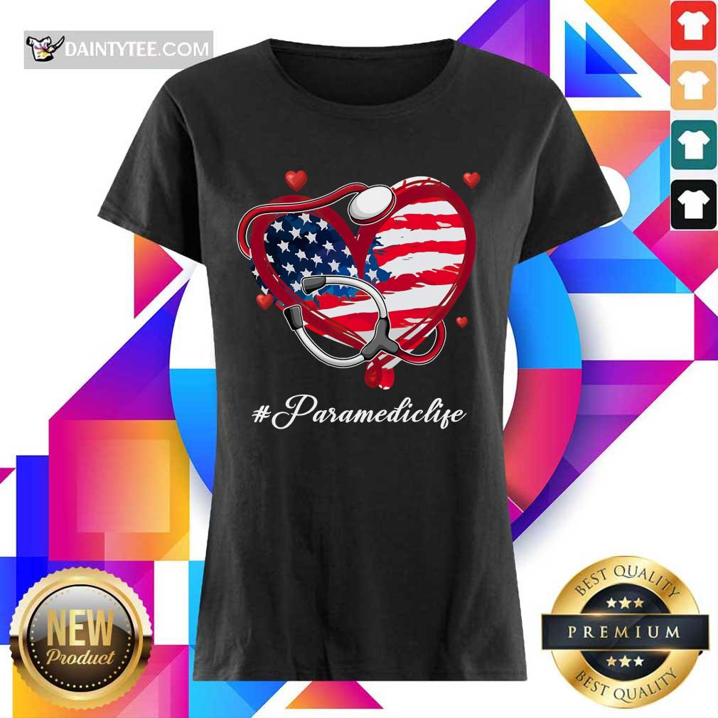 Heart American Flag Paramedic Shirt