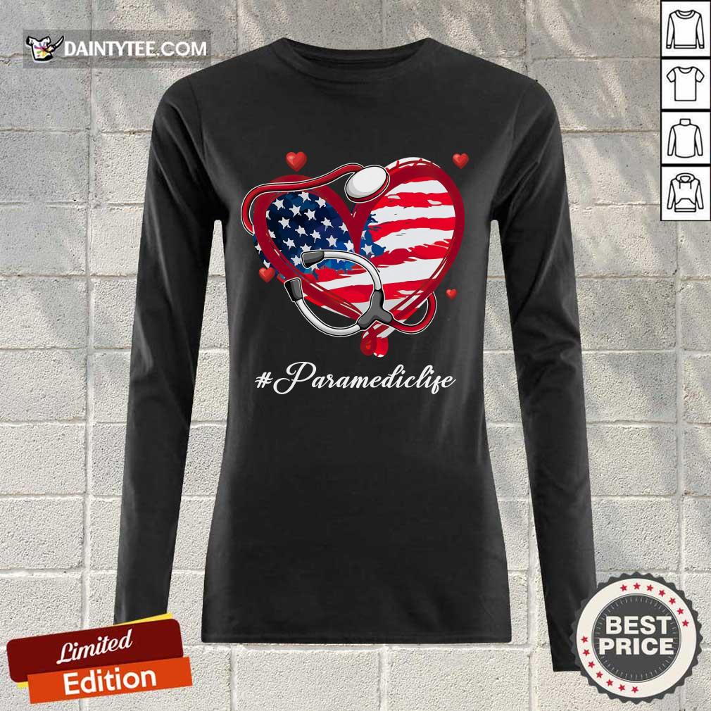 Heart American Flag Paramedic Shirt