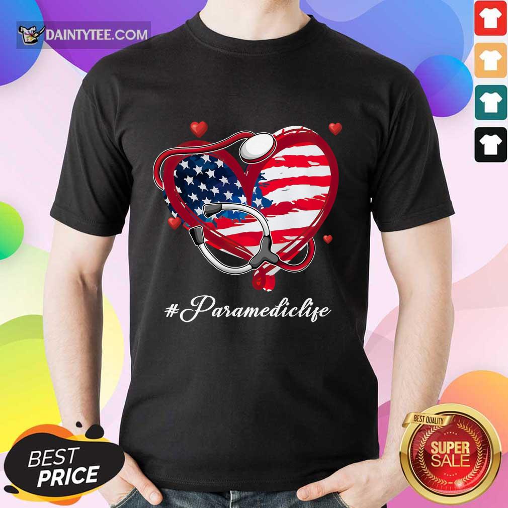 Heart American Flag Paramedic Shirt