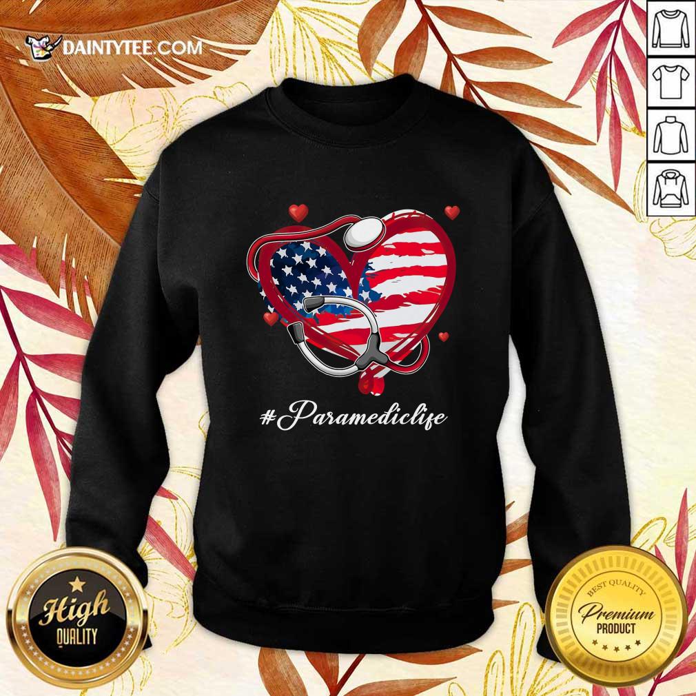 Heart American Flag Paramedic Shirt