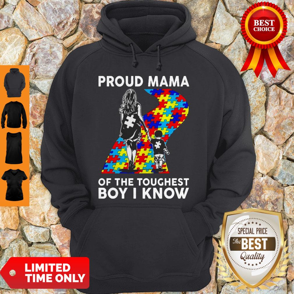 Top Proud Mama Of The Toughest Boy I Know Autism Awareness Shirt