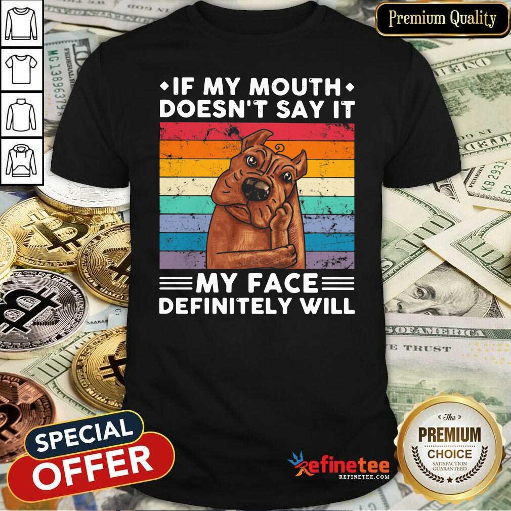 Hot If My Mouth Doesnt Say It My Face Definitely Will Pitt Bull Vintage Shirt