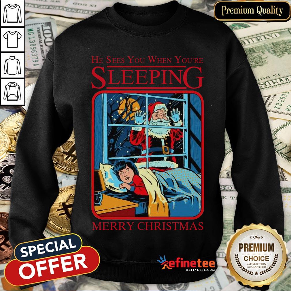 Hot Satan Claus He Sees You When Youre Sleeping Shirt