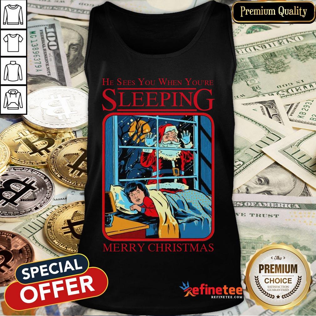 Hot Satan Claus He Sees You When Youre Sleeping Shirt