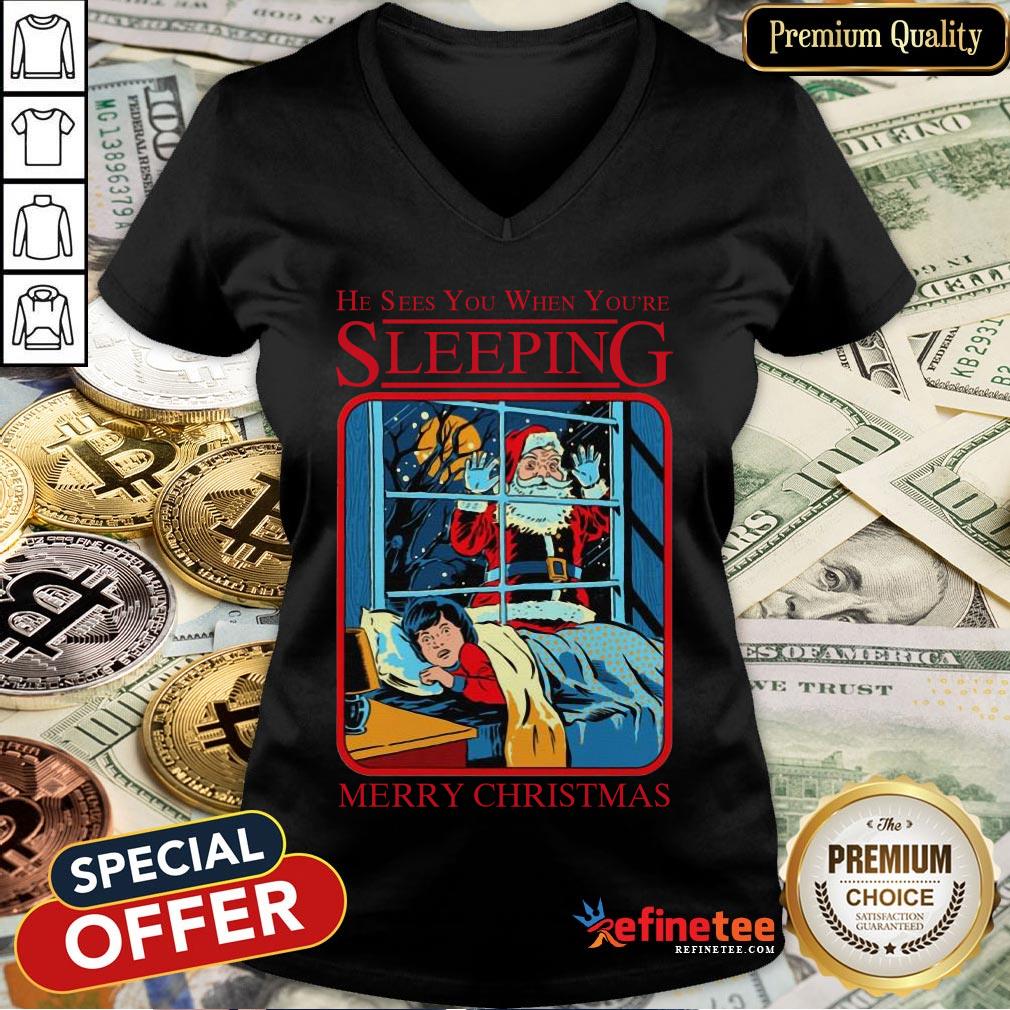 Hot Satan Claus He Sees You When Youre Sleeping Shirt