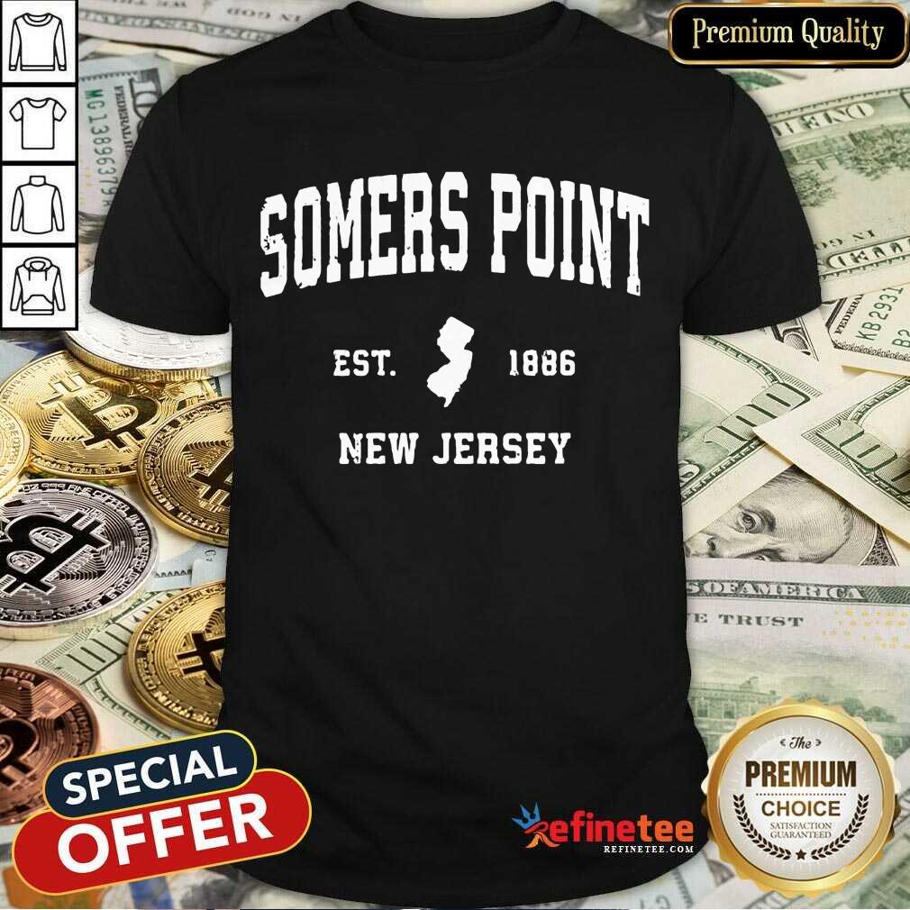 Hot Somers Point New Jersey NJ Vintage Athletic Sports Shirt