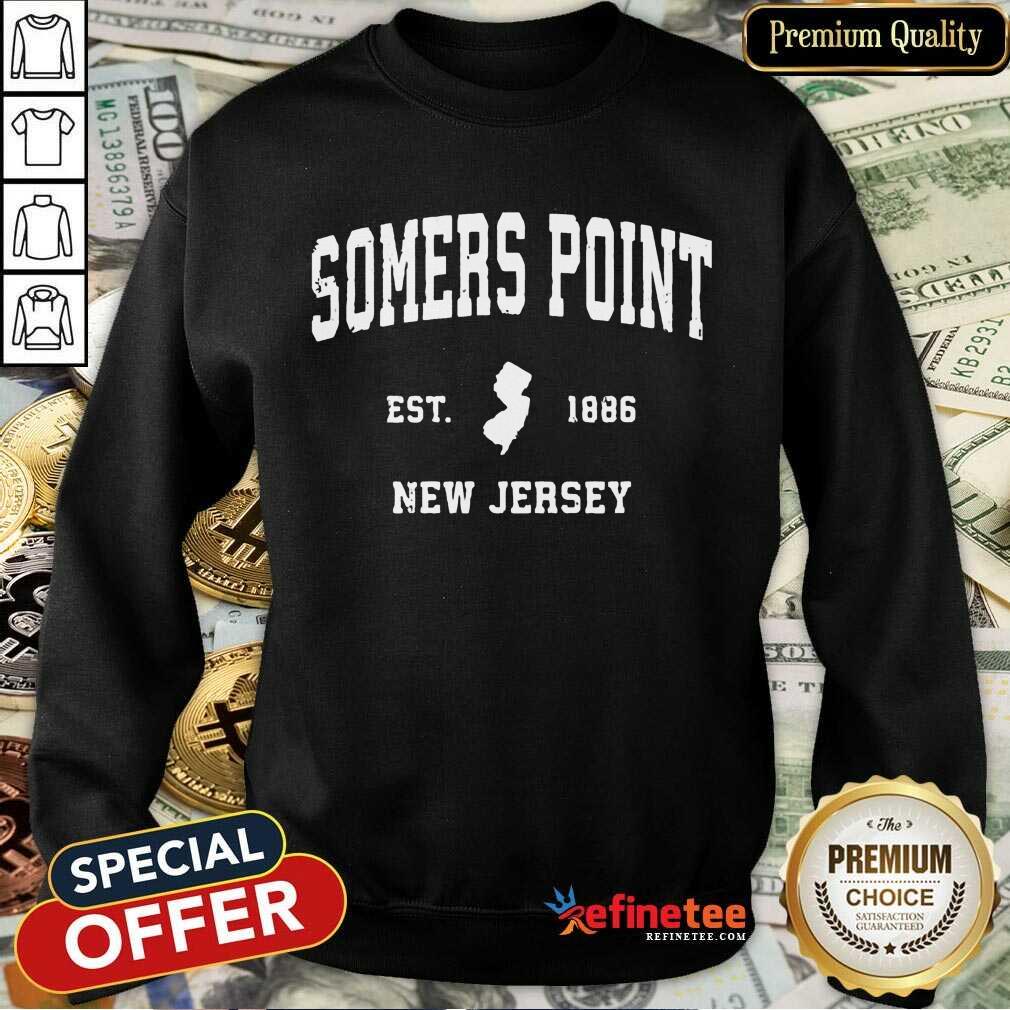 Hot Somers Point New Jersey NJ Vintage Athletic Sports Shirt