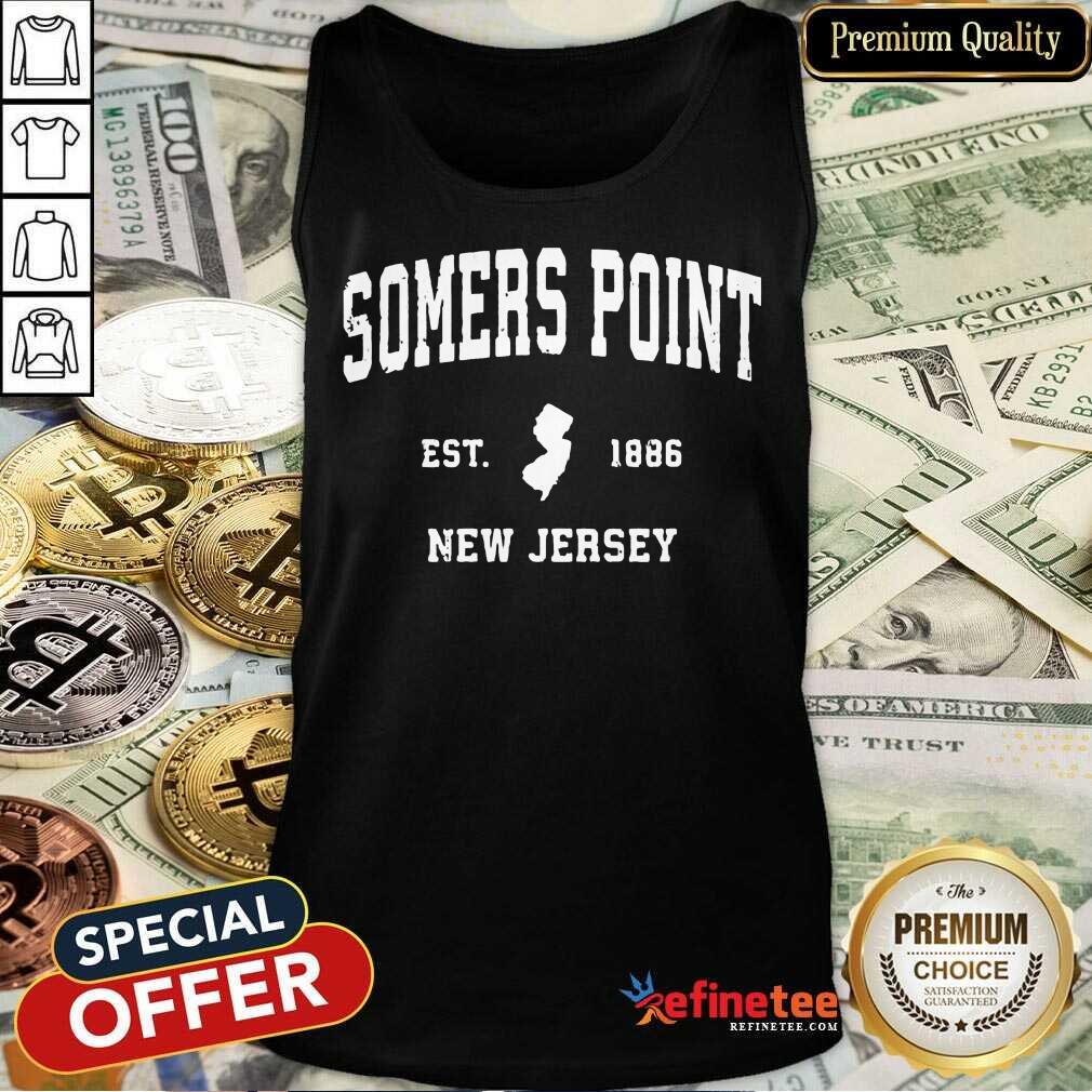 Hot Somers Point New Jersey NJ Vintage Athletic Sports Shirt