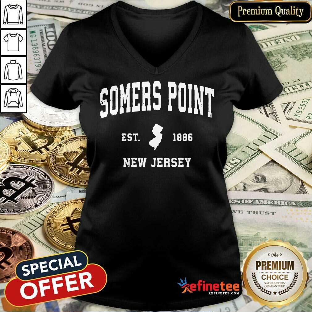 Hot Somers Point New Jersey NJ Vintage Athletic Sports Shirt
