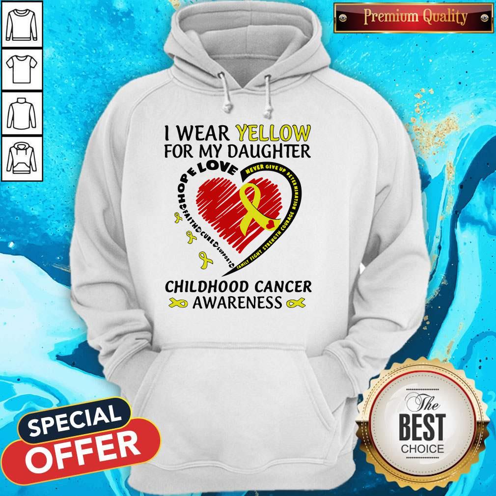 I Wear Yellow For My Daughter Childhood Cancer Awareness Shirt