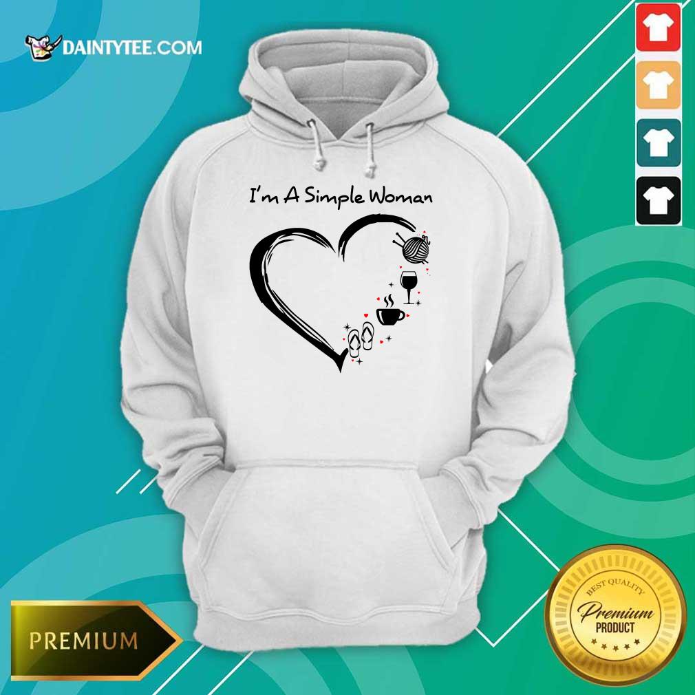 I’m A Simple Woman Heart Flip Flop Knitting Wine Shirt