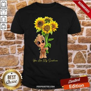 Good Baby Groot Hold Sunflowers You Are My Sunshine Shirt