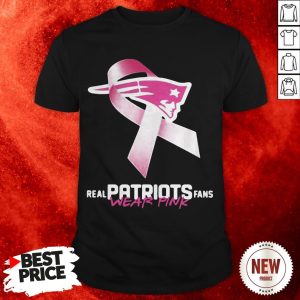 Real Patriots Fans Wear Pink Logo Cancer Awareness Shirt