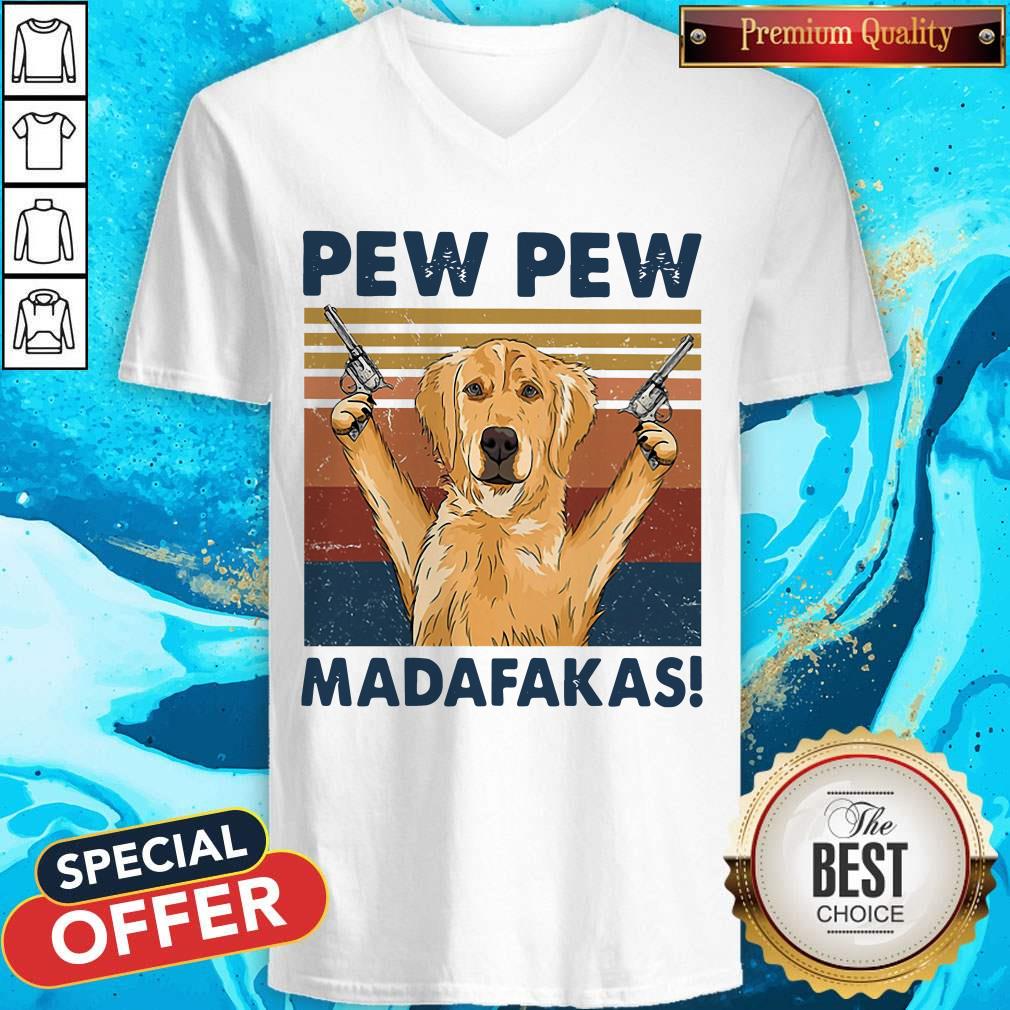 Lovely Golden Retriever Pew Pew Madafakas Vintage Shirt