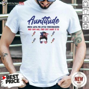 Auntitude Bun Girl American Flag Shirt