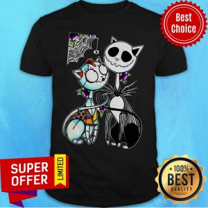Official Jack Skellington And Sally Cat Halloween Shirt