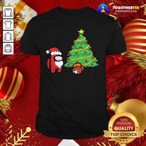 Cute Among Us Hat Santa And Tree Pine Merry Christmas Shirt