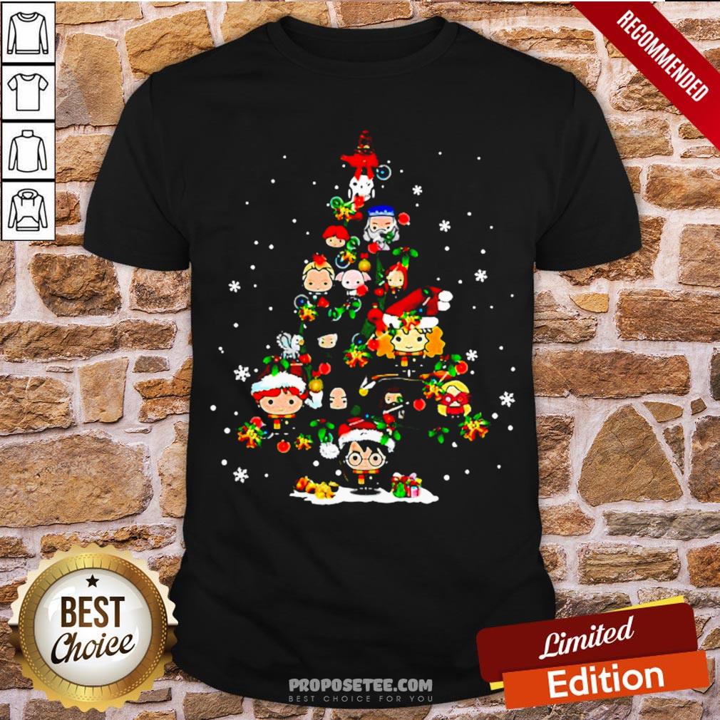 Merry Christmas Harry Potter Chibi Tree Shirt