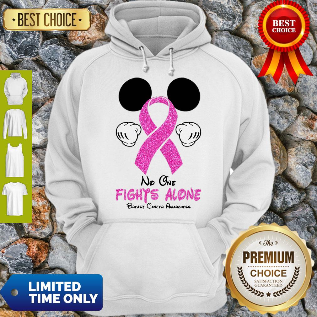 Mickey Mouse No One Fights Alone Breast Cancer Awareness Shirt