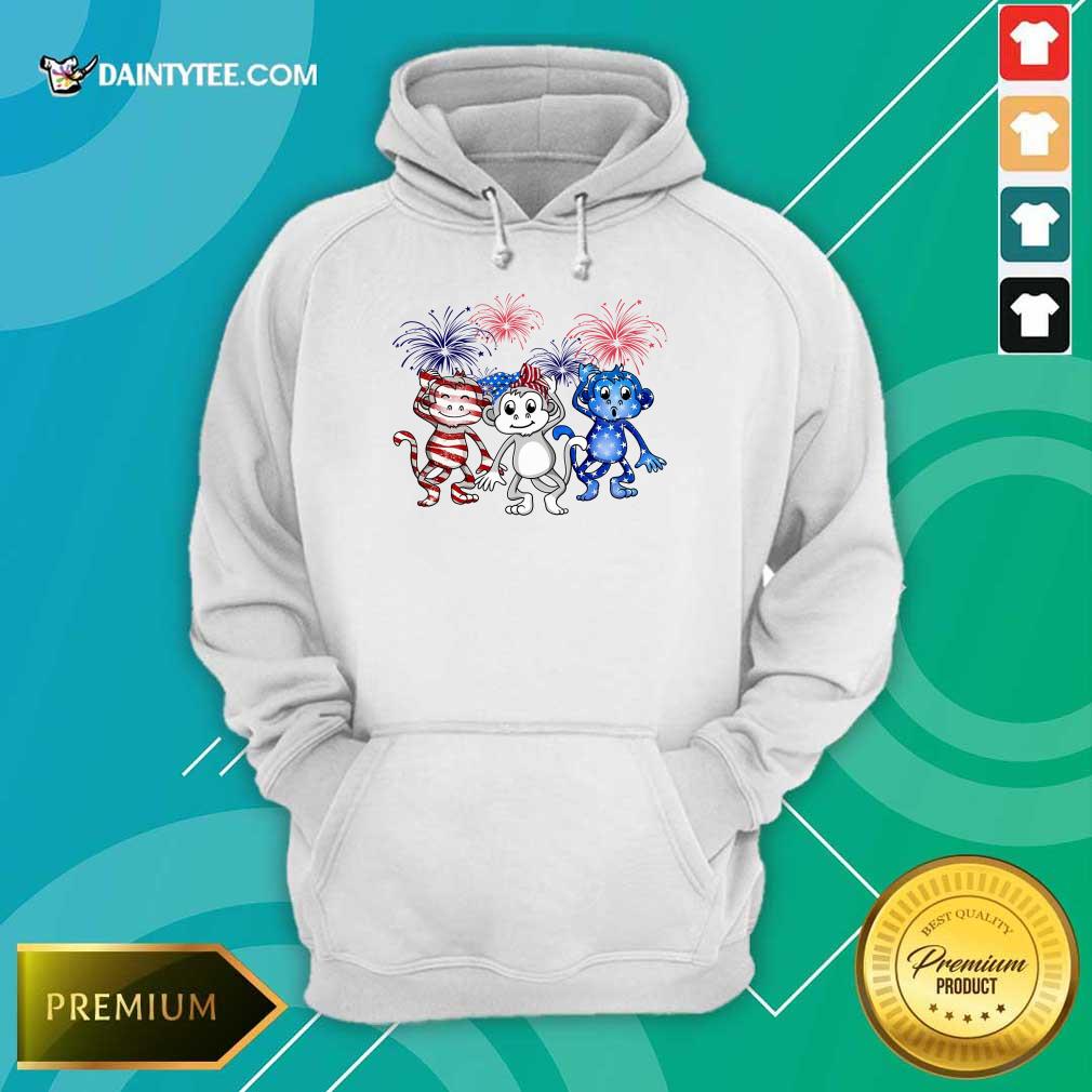 Monkey Firework American Flag Shirt