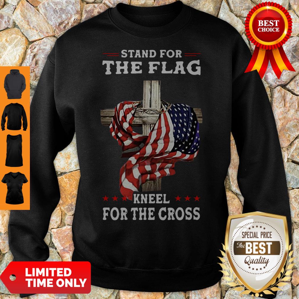Nice American Stand For The Flag Kneel Dot The Cross Shirt