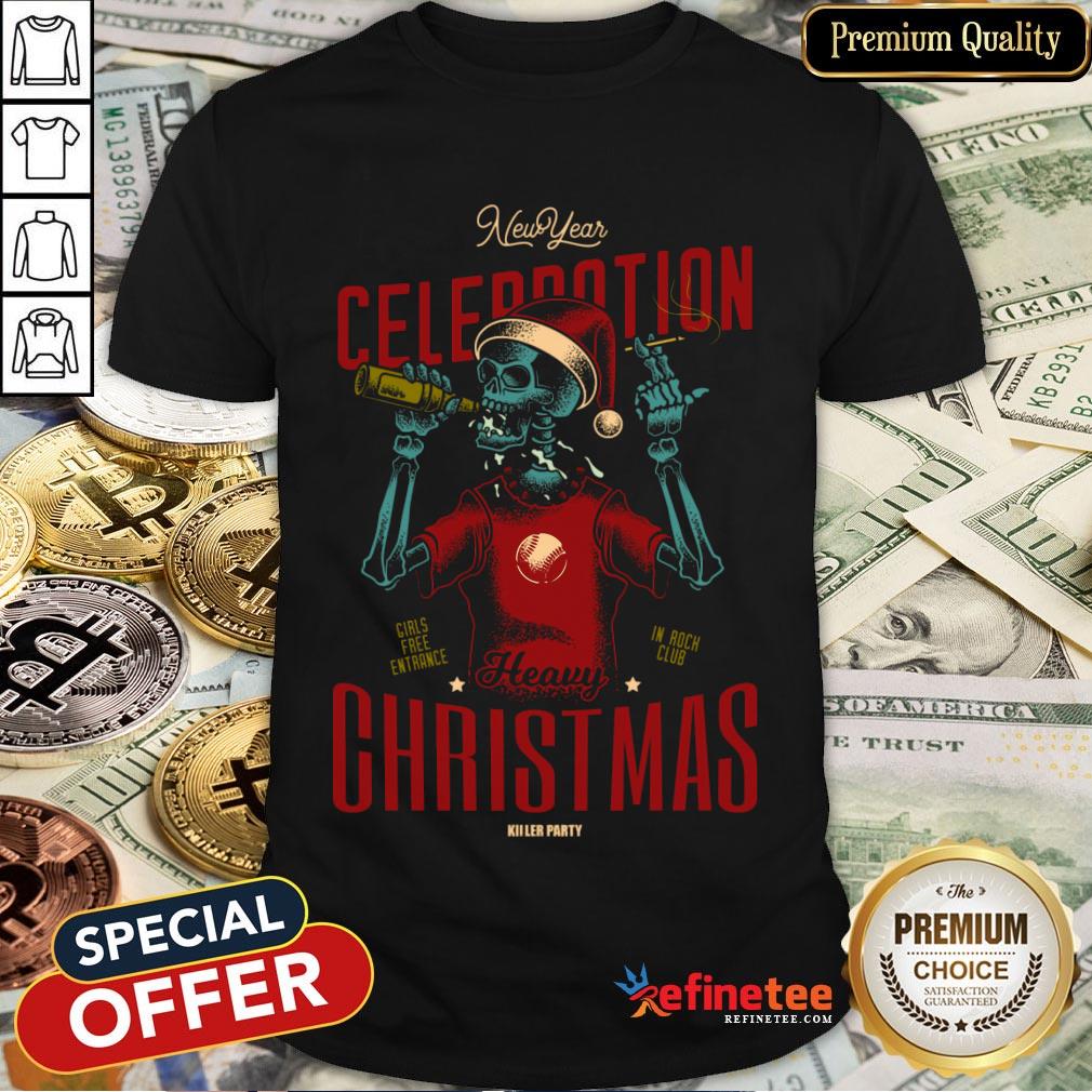 Nice Christmas Bad Santa Skeleton Shirt