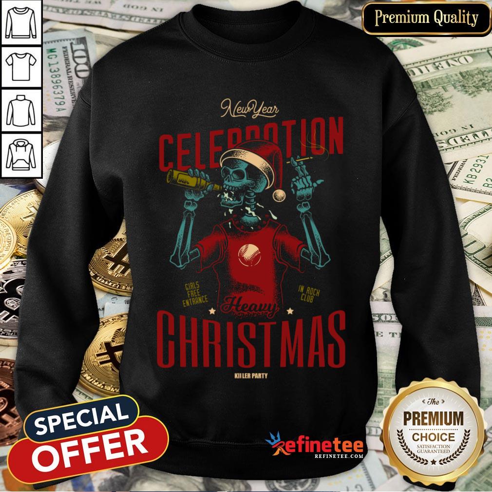 Nice Christmas Bad Santa Skeleton Shirt