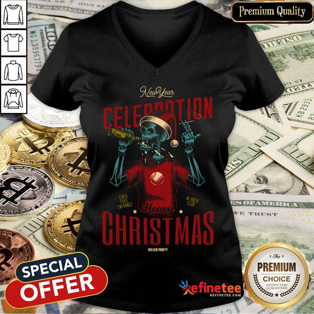 Nice Christmas Bad Santa Skeleton Shirt