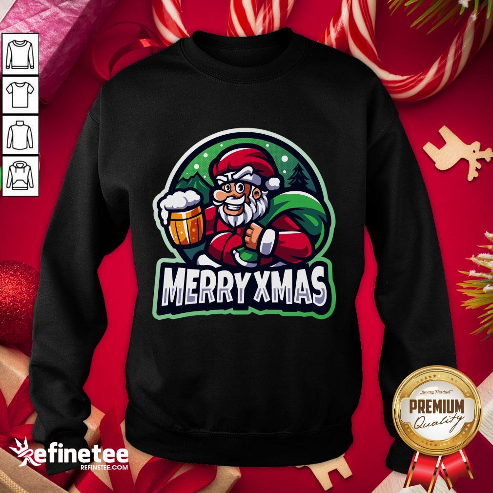 Nice Christmas Beer Merry Xmas Santa Shirt