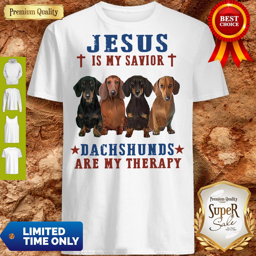 Nice Jesus Is My Savior Dachshunds Are My Therapy Shirt