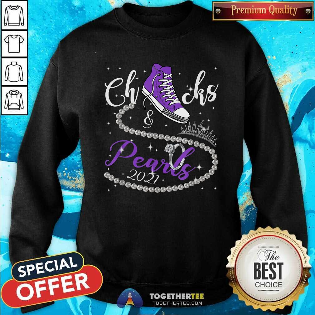 Nice Kamala Harris Chucks And Pearls 2021 Purple Converse Tee Shirt