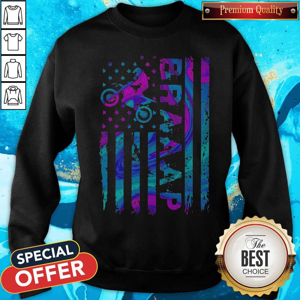 Nice Motocross Braap American Flag Happy Independence Day Shirt