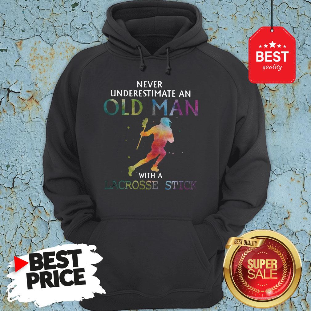 Nice Never Underestimate An Old Man With A Lacrosse Stick Colors Shirt