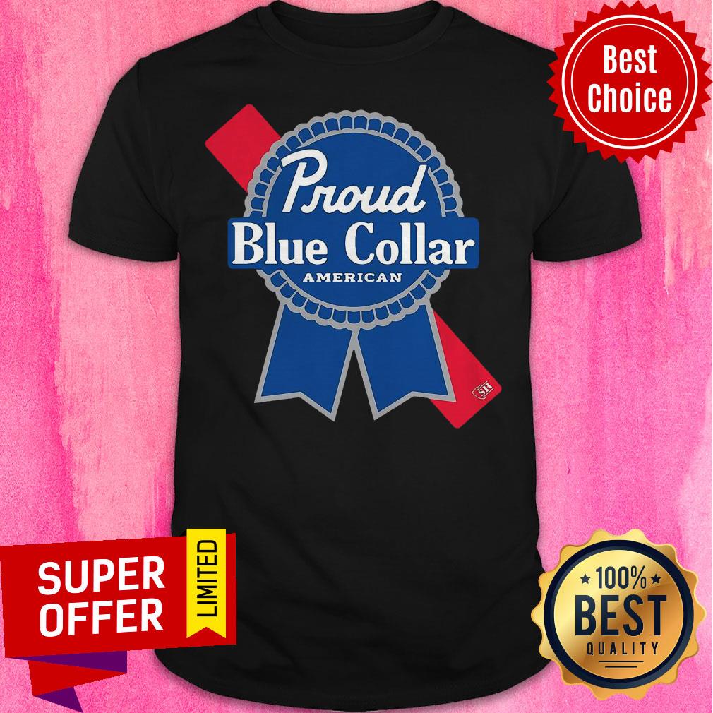 Nice Proud Blue Collar American Flag Shirt