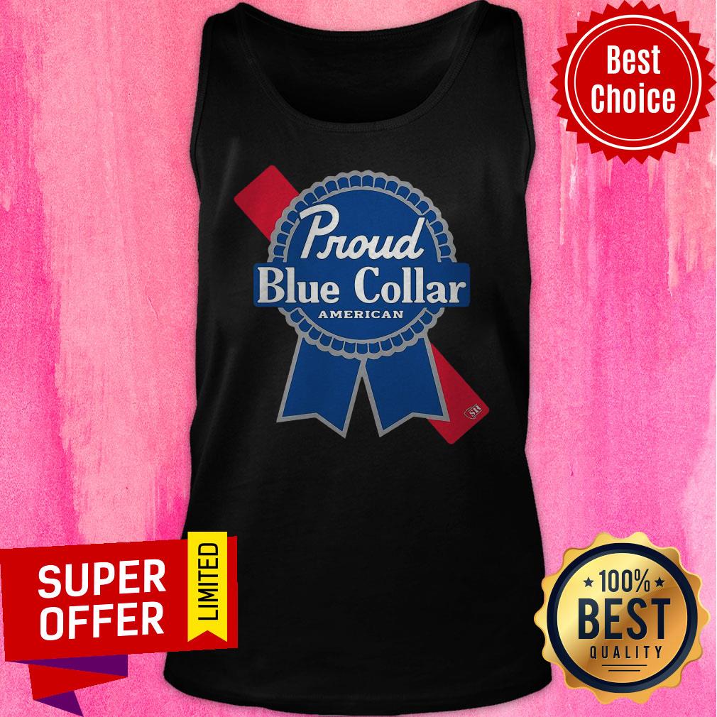 Nice Proud Blue Collar American Flag Shirt