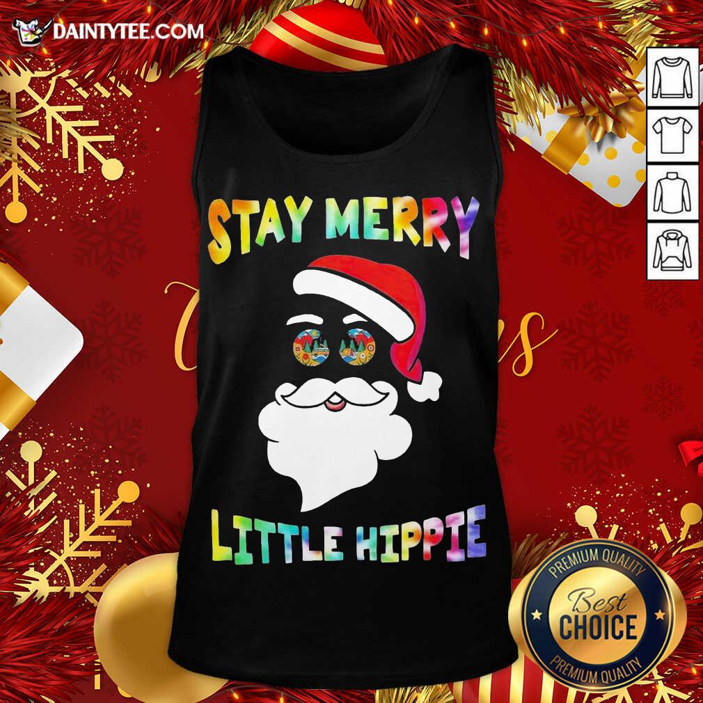 Nice Santa Claus Stay Merry Little Hippie Christmas Shirt