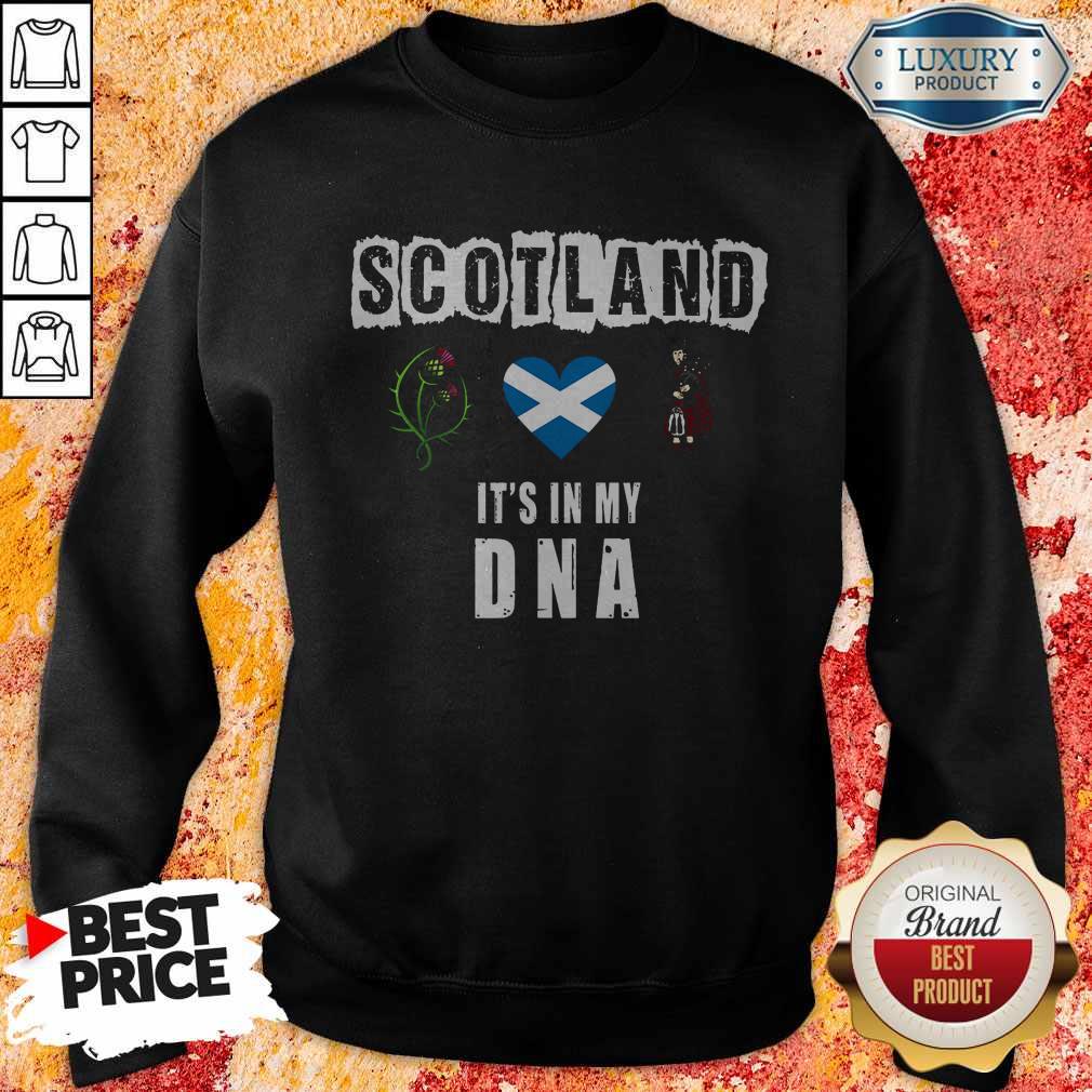 Nice Scotland Flag Heart Highland Dress It's In My DNA Shirt