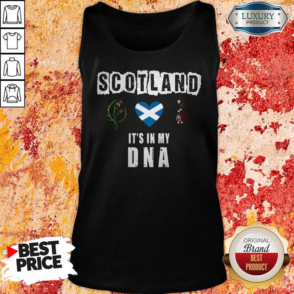 Nice Scotland Flag Heart Highland Dress It's In My DNA Shirt