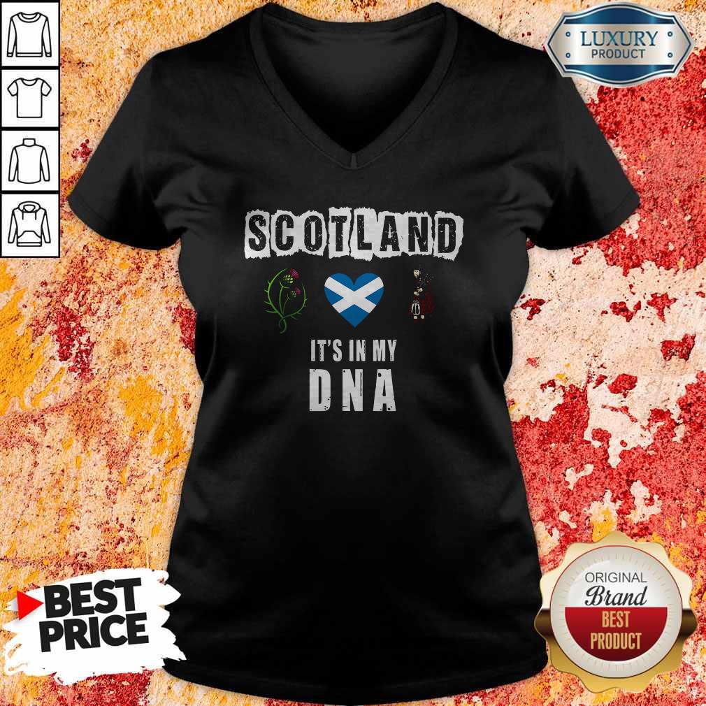 Nice Scotland Flag Heart Highland Dress It's In My DNA Shirt