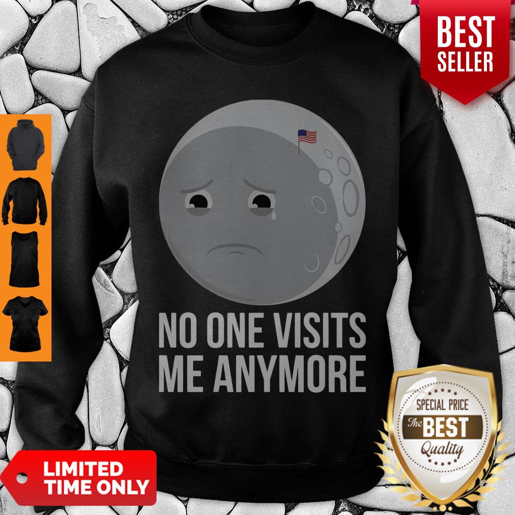 No One Visits Me Anymore Sad Moon Face American Flag Shirt