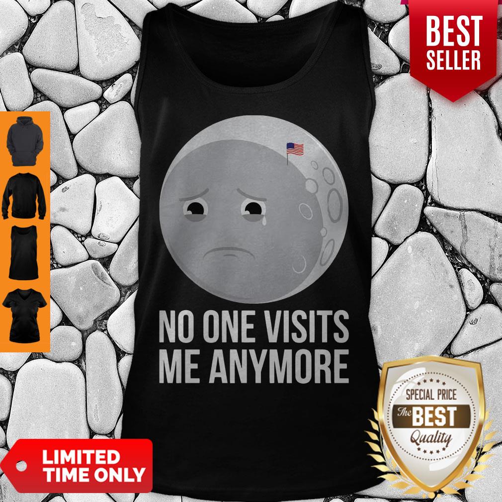 No One Visits Me Anymore Sad Moon Face American Flag Shirt