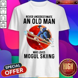 Lovely Never Underestimate An Old Man Who Loves Mogul Skiing Sunset Shirt