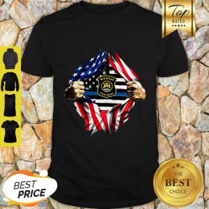 Pretty Michigan State Police American Flag Blood Inside Shirt
