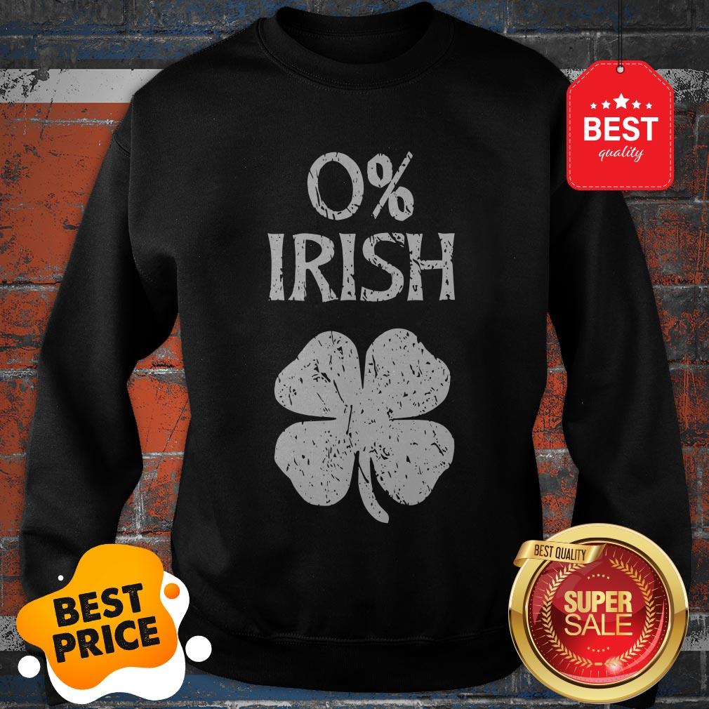 Official 0% Irish St. Patrick's Graphic T Shirt