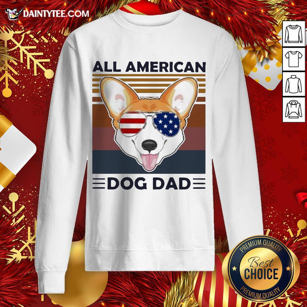 Official Corgi All American Dog Dad Vintage Shirt